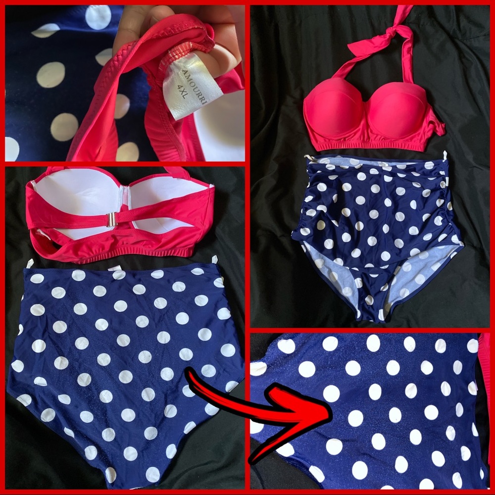 Bathing suit pin up high waist 2 piece